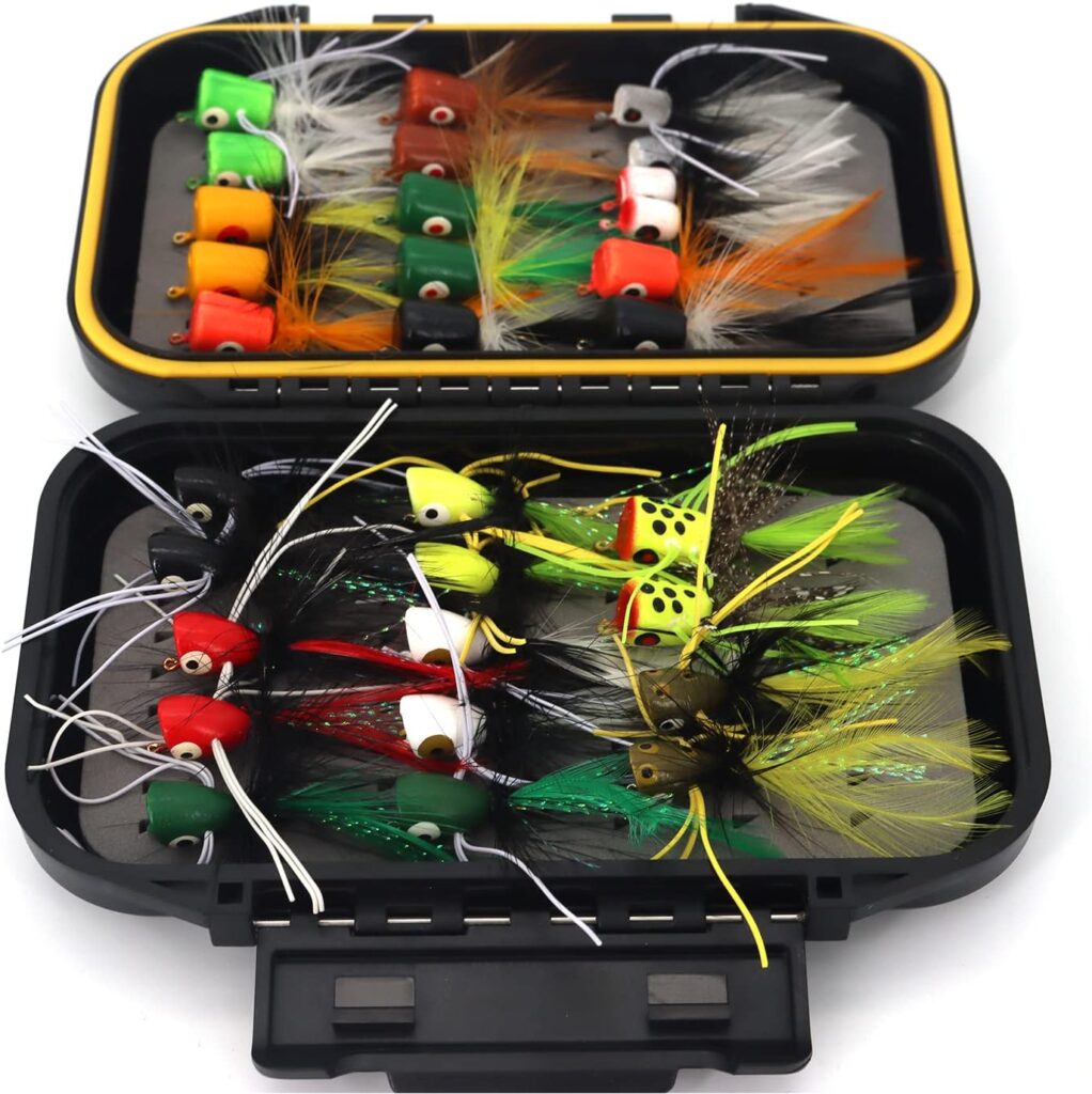 Fly Fishing Flies Assortment Kit 30/50/60/100/168pcs Dry Wet Nyphms Tenkara Popper Streamer Woolly Bugger for Trout Bass Steelhead with Fly Box