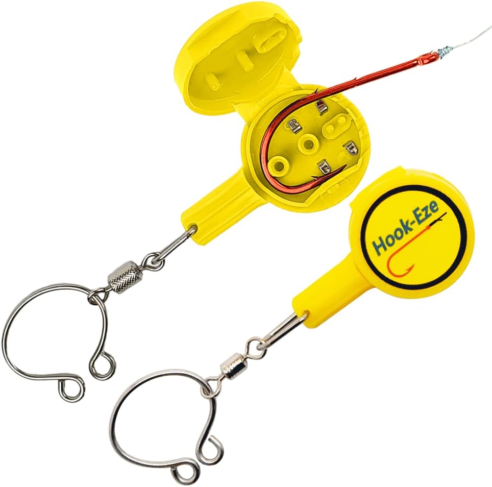 HOOK-EZE Fishing Knot Tying Tool | Protect from Fish Hooks | Tie Fishing Knots Easily | Cool Gadgets for Fishermen | Ice Fly Fishing | Fishing Accessories for Beginner Anglers | Nail Knot Tool