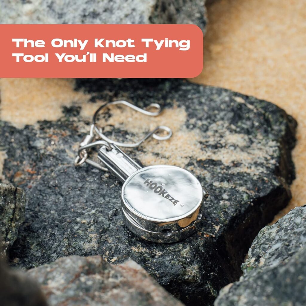 HOOK-EZE Fishing Knot Tying Tool | Protect from Fish Hooks | Tie Fishing Knots Easily | Cool Gadgets for Fishermen | Ice Fly Fishing | Fishing Accessories for Beginner Anglers | Nail Knot Tool