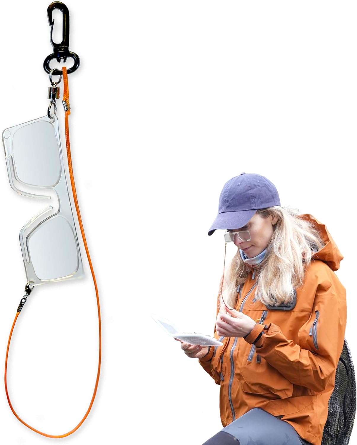 Fly Fishing Magnifying Glasses - Easy to tie/Change The Fly, Standing in The River, with Magnifier Reading Glasses. Featuring Clip-on Nose, Magnetic Release and One-Handed Use. Hippo Outdoor 8295-3