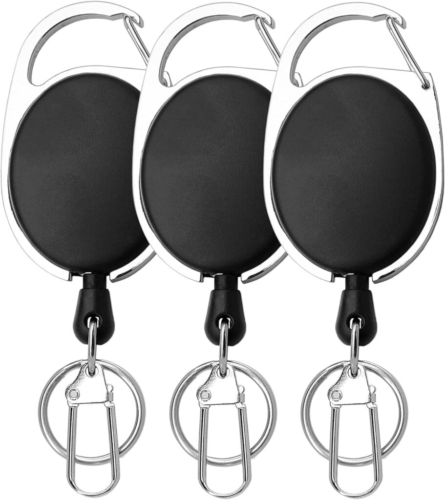 SAMSFX Fly Fishing Zinger Retractor for Anglers Vest Pack Tool Gear Assortment Combo 3pcs in Pack