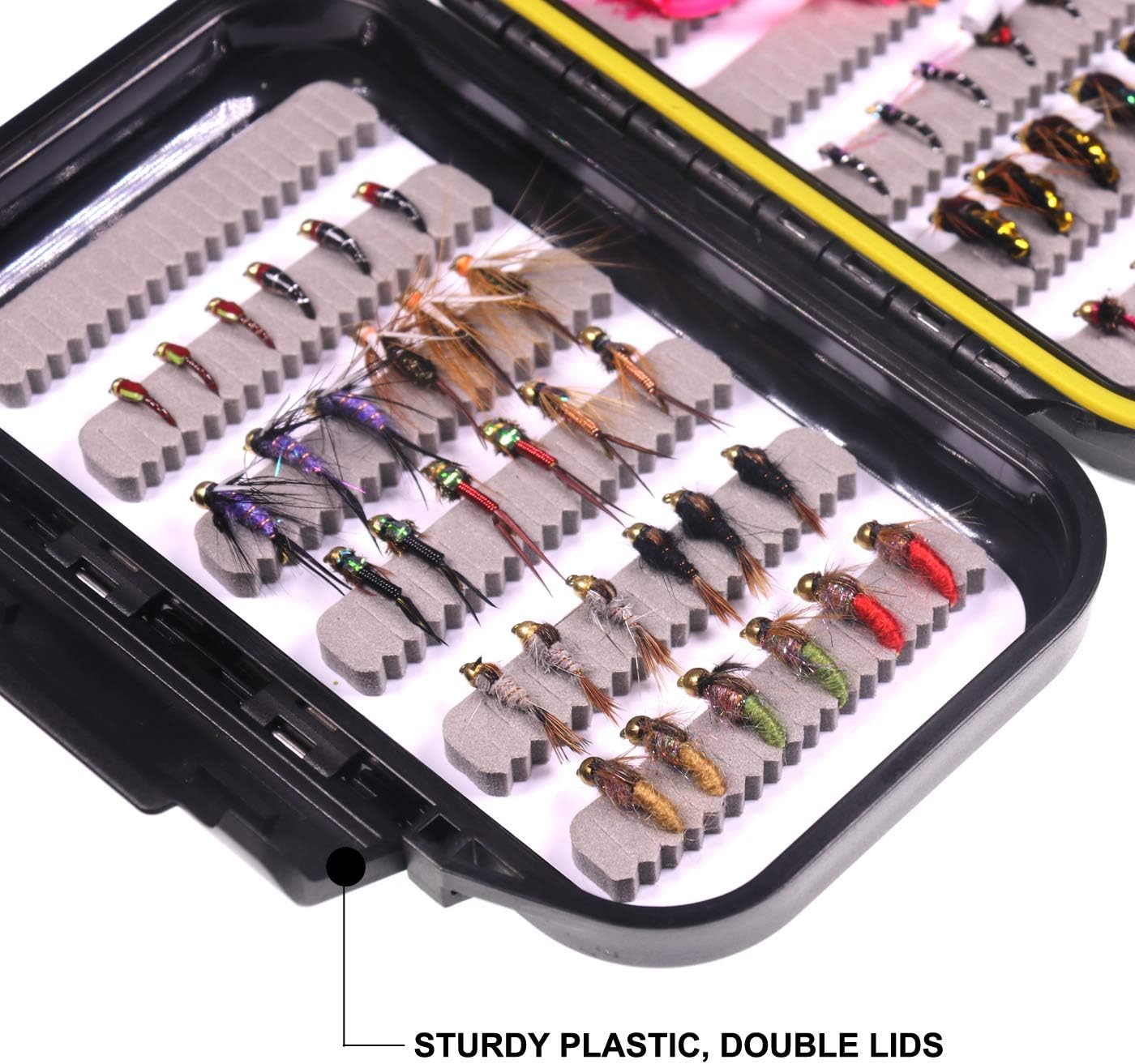 Wifreo Fly Fishing 54 Nymph Flies Assortment BH Wet Fly for Trout Flyfishing with Waterproof Fly Box